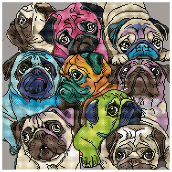 Diamond Dotz World of Pugs Diamond Painting Kits for Adults - Diamond Art Kits a Relaxing Creative Craft Kit with Dotz Gems