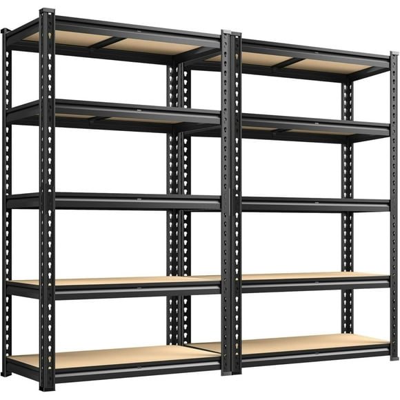 2020LBS Garage Shelving Heavy Duty 5 Tier Storage Shelves Adjustable Garage Shelves, Utility Rack Shelf, Shelving Units for Storage Warehouse Pantry Closet, 35.5" W x 11.9" D x 72" H, 2 Pack