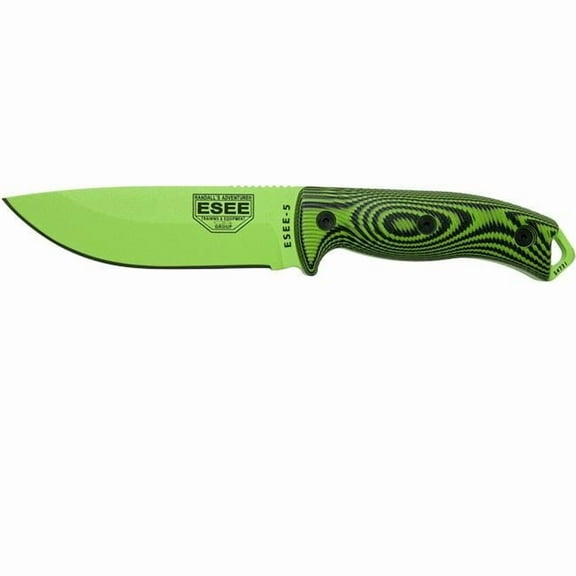 2020N 5 Blade G-10 3D Handle with Black Kydex Sheath, Neon Green & Black