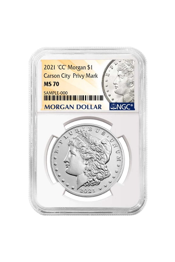 2021 $1 Morgan Silver Dollar "CC" Privy Mark NGC MS70 Morgan Label