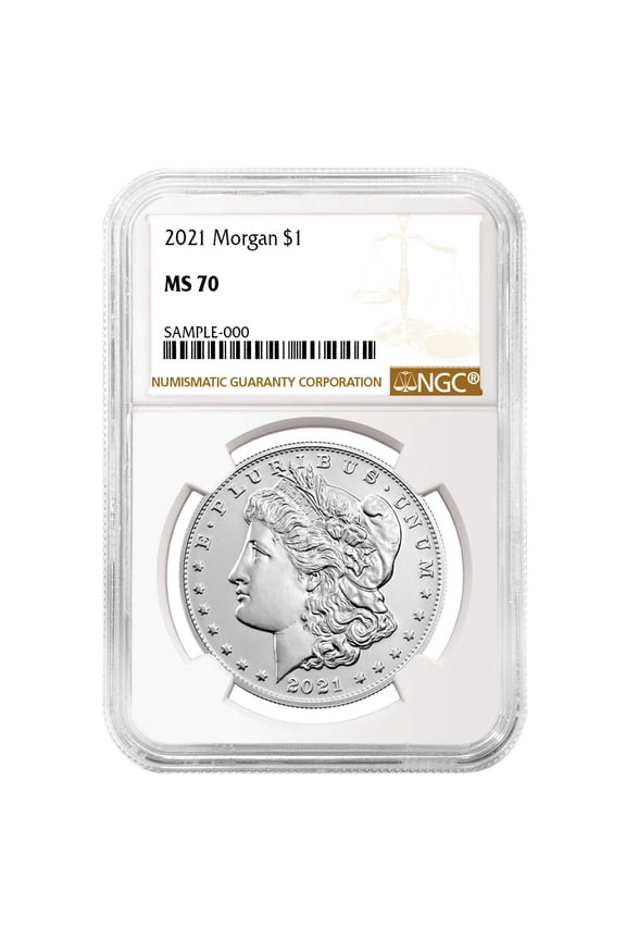 2021 $1 Morgan Silver Dollar NGC MS70 Brown Label