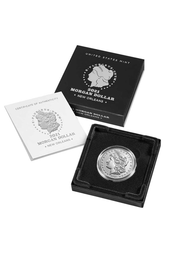 2021 $1 Morgan Silver Dollar "O" Privy Mark Box, OGP & COA