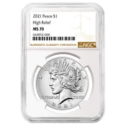 2021 $1 Peace Silver Dollar NGC MS70 Brown Label