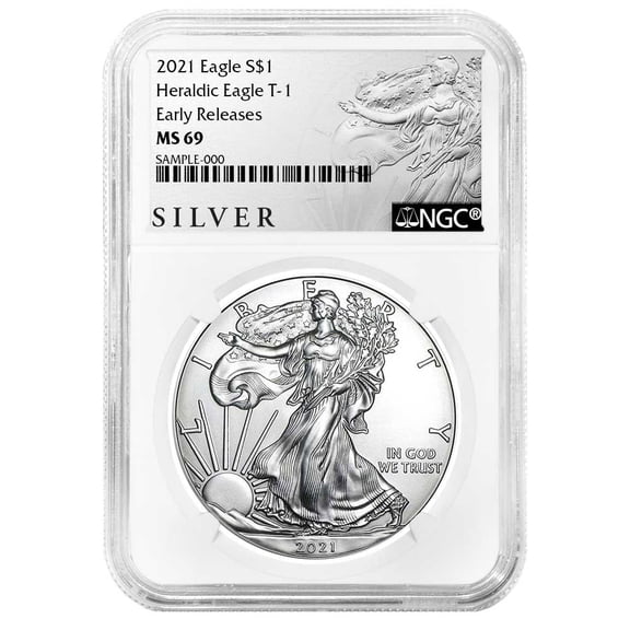 2021 $1 Type 1 American Silver Eagle NGC MS69 ER ALS Label