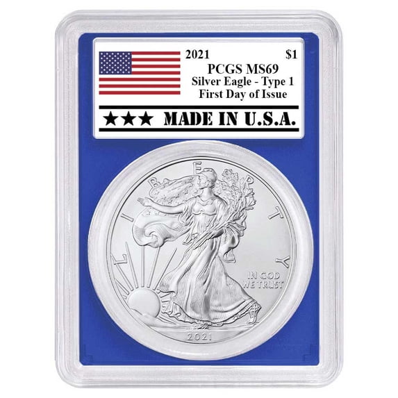 2014 $1 American Silver Eagle PCGS MS70 Blue Label