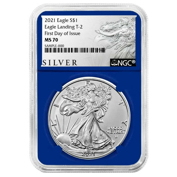 2021 $1 Type 2 American Silver Eagle NGC MS70 FDI ALS Label Blue Core