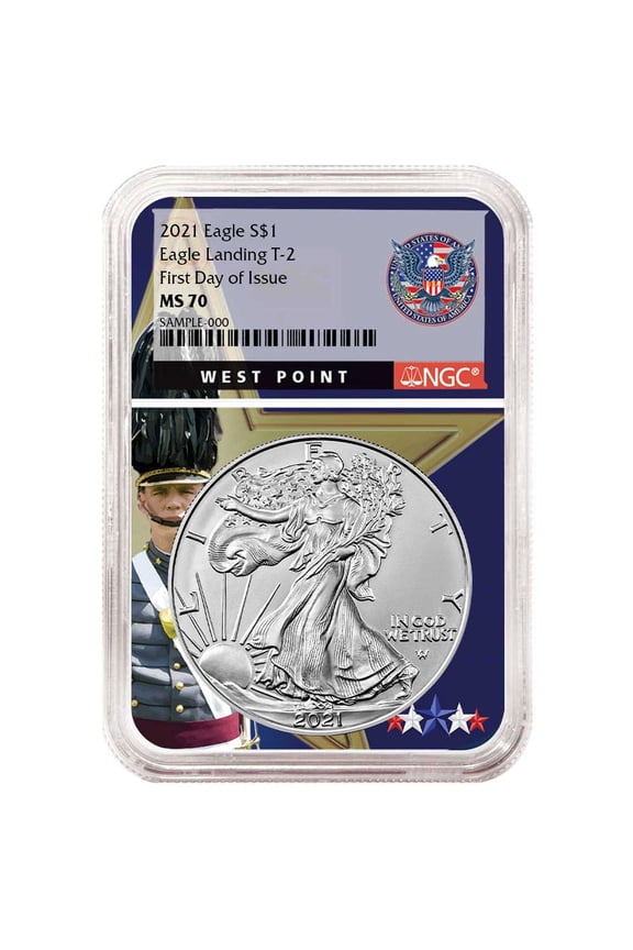 2021 $1 Type 2 American Silver Eagle NGC MS70 FDI West Point Core