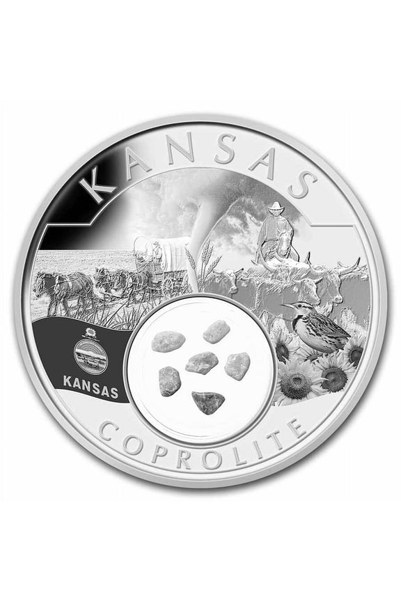2021 1 oz Silver Treasures of the U.S. Kansas Coprolite (Box/COA)