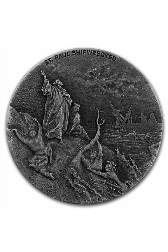 2021 2 oz Silver Coin Biblical Series (St. Paul Shipwrecked)