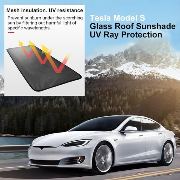2021 2020 2019 2018 2017 2016 Tesla Model S Glass Roof Sunshade Ray Protection, Foldable Sunroof Sunshade Top Window Sun Shades for Tesla Model S