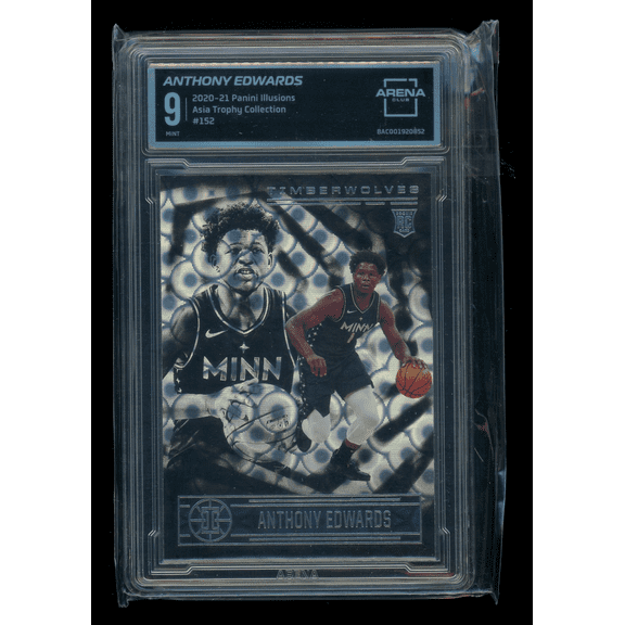 Graded 2020-21 Panini Illusions Asia Trophy Anthony Edwards RC #152 Minnesota Timberwolves Arena Club 9