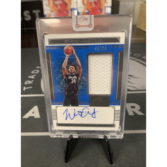 2021 2020-21 Panini One and One Wendell Carter Jr. #JA-WCJ Blue Checklist Short Print Parallel/Variety Rookie Chase Pani