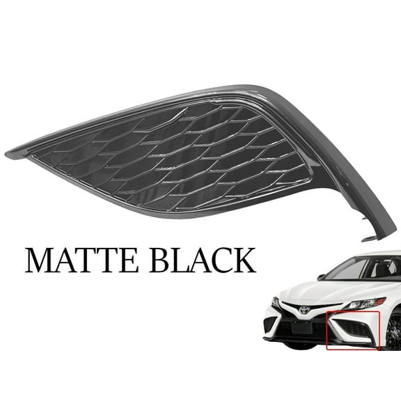 2021 2022 2023 2024 Compatible With Toyota Camry XSE SE Front Bumper Fog Cover Left Driver Side Matte Black