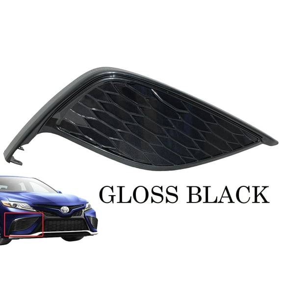 2021 2022 2023 Compatible With Toyota Camry XSE SE Front Bumper Fog Cover Right Passenger Side Gloss Black
