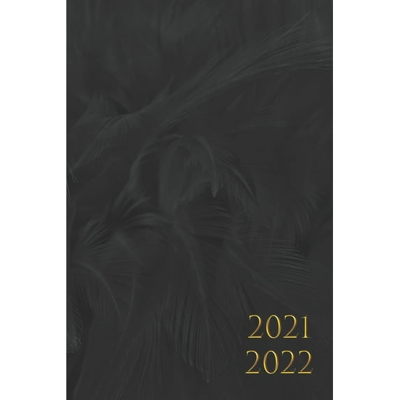 2021 2022: AGENDA semainier, 1 semaine sur deux pages, de Juin 2021 à Juin 2022, Format (15,24 * 22,86 cm) couleur: noir plumes (Paperback)