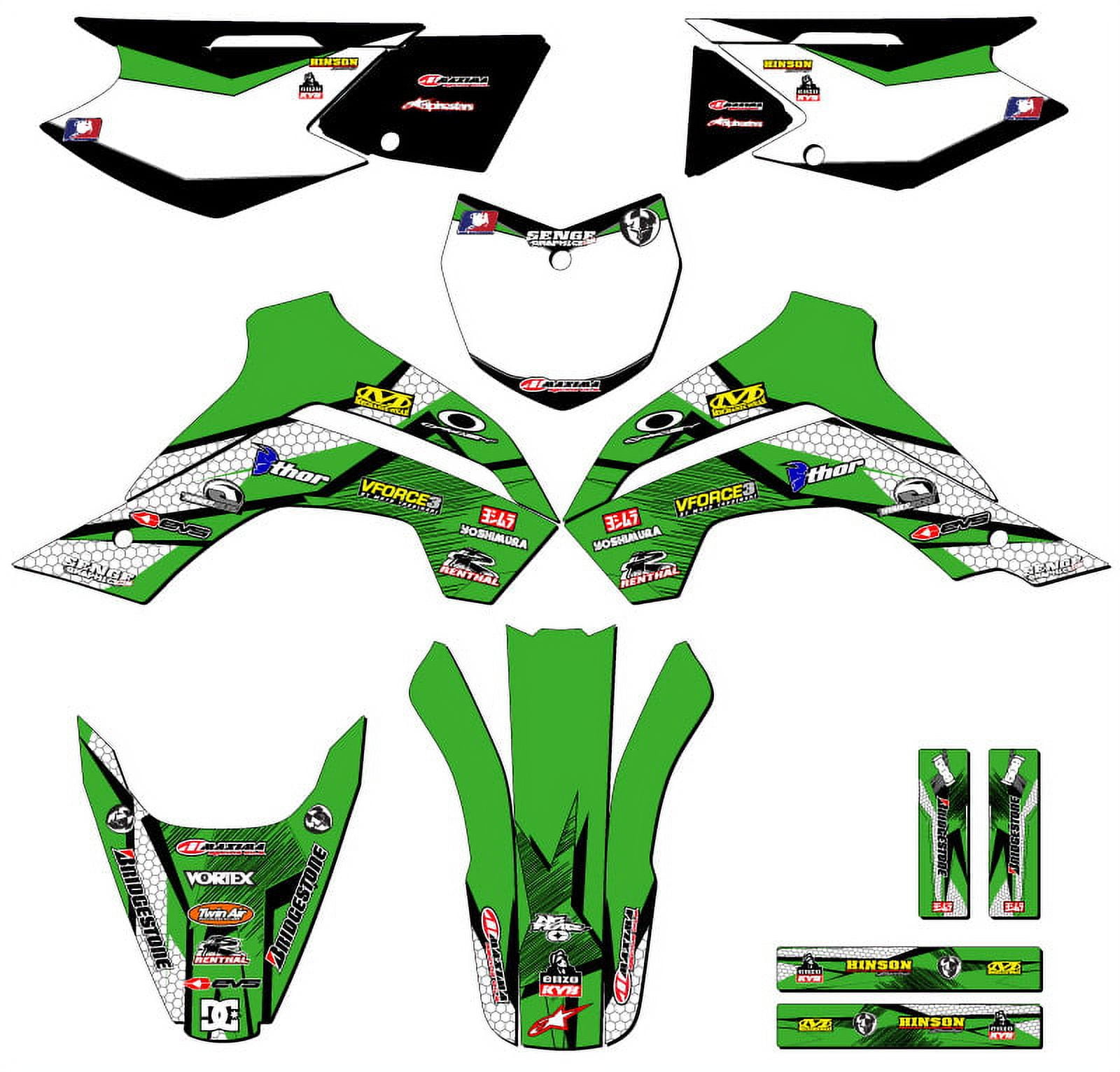 20212022 KLX 140 R RL PODIUM Green Senge Graphics Complete Kit