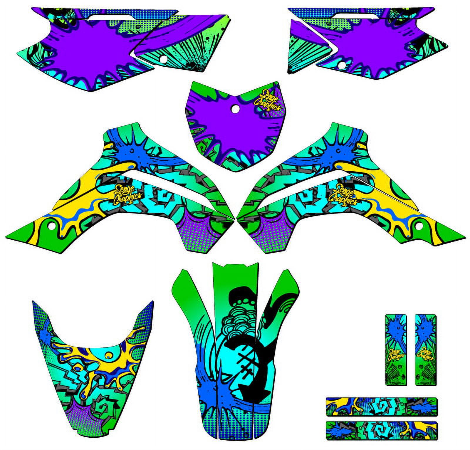 20212022 KLX 140 R RL ZANY Green Senge Graphics Complete Kit