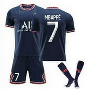 XNB 2021-2022 PSG Home Jersey #7 Mbapp Sportswear Soccer Activewear Set for Kids Youth and Adults