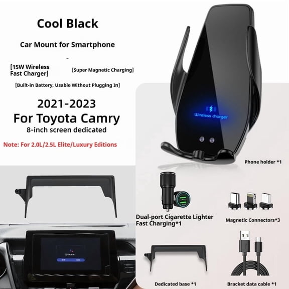 2021-2023 For Toyota Camry Car Screen Phone Holder Wireless Charger Navigation Modification Interior