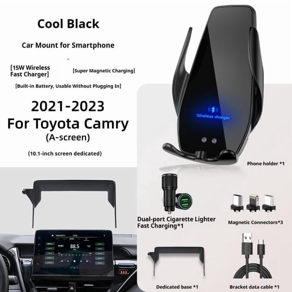 2021-2023 For Toyota Camry Car Screen Phone Holder Wireless Charger Navigation Modification Interior
