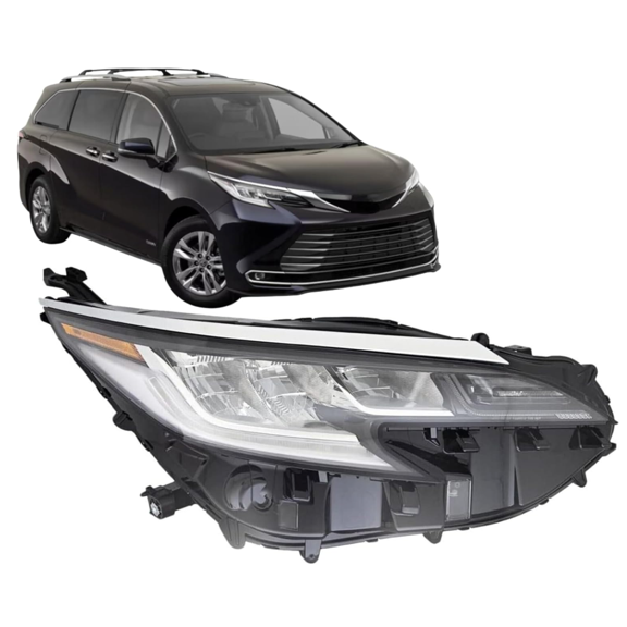 2021-2023 Toyota Sienna Head Lamp Passenger Side Fits Ltd