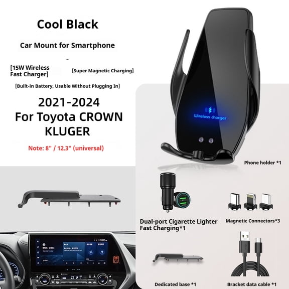 2021-2024 For Toyota CROWN KLUGER Highlander Car Screen Phone Holder Wireless Charger Navigation GPS Phones Bracket