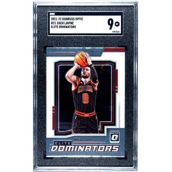 2021-22 Donruss Optic Elite Dominators Zach LaVine #21 SGC 9