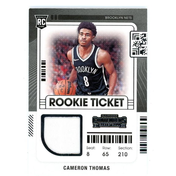 2021-22 PANINI CONTENDERS ROOKIE TICKET SWATCHES #27 CAMERON THOMAS RELIC BROOKLYN NETS