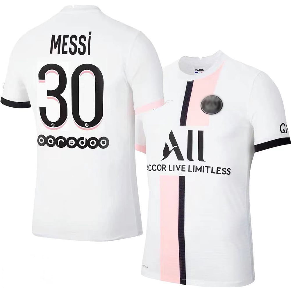 2021/22 PSG Home Lionel Paris Saint Germain Team Jersey MESSI PSG No.30  Sportswear Soccer Football T-shirt White L