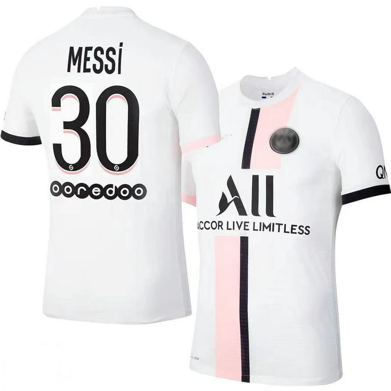 2021/22 PSG Home Lionel Paris Saint Germain Team Jersey MESSI PSG No.30  Sportswear Soccer Football T-shirt White S 