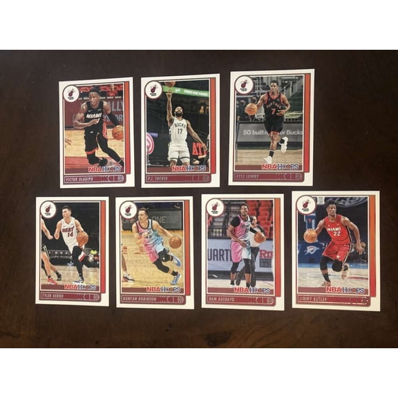 2021-22 Panini NBA Hoops Miami Heat Team Set Includes Rookies (Hand Collated) of 7 Cards: #10 Jimmy Butler Miami He