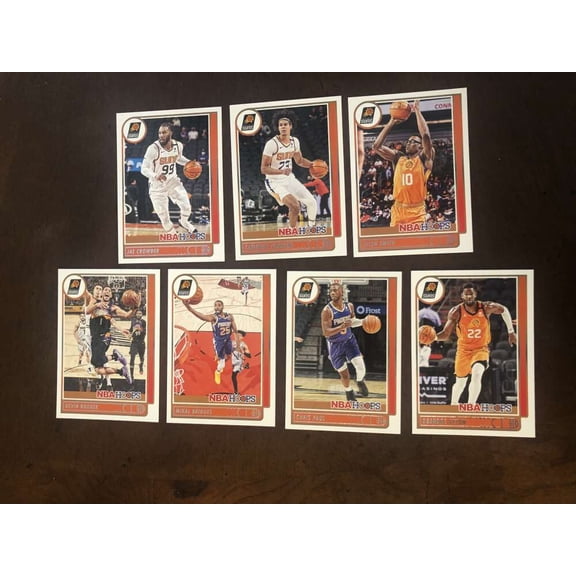 2021-22 Panini NBA Hoops Phoenix Suns Team Set Includes Rookies (Hand Collated) of 7 Cards: #6 Devin Booker Phoenix