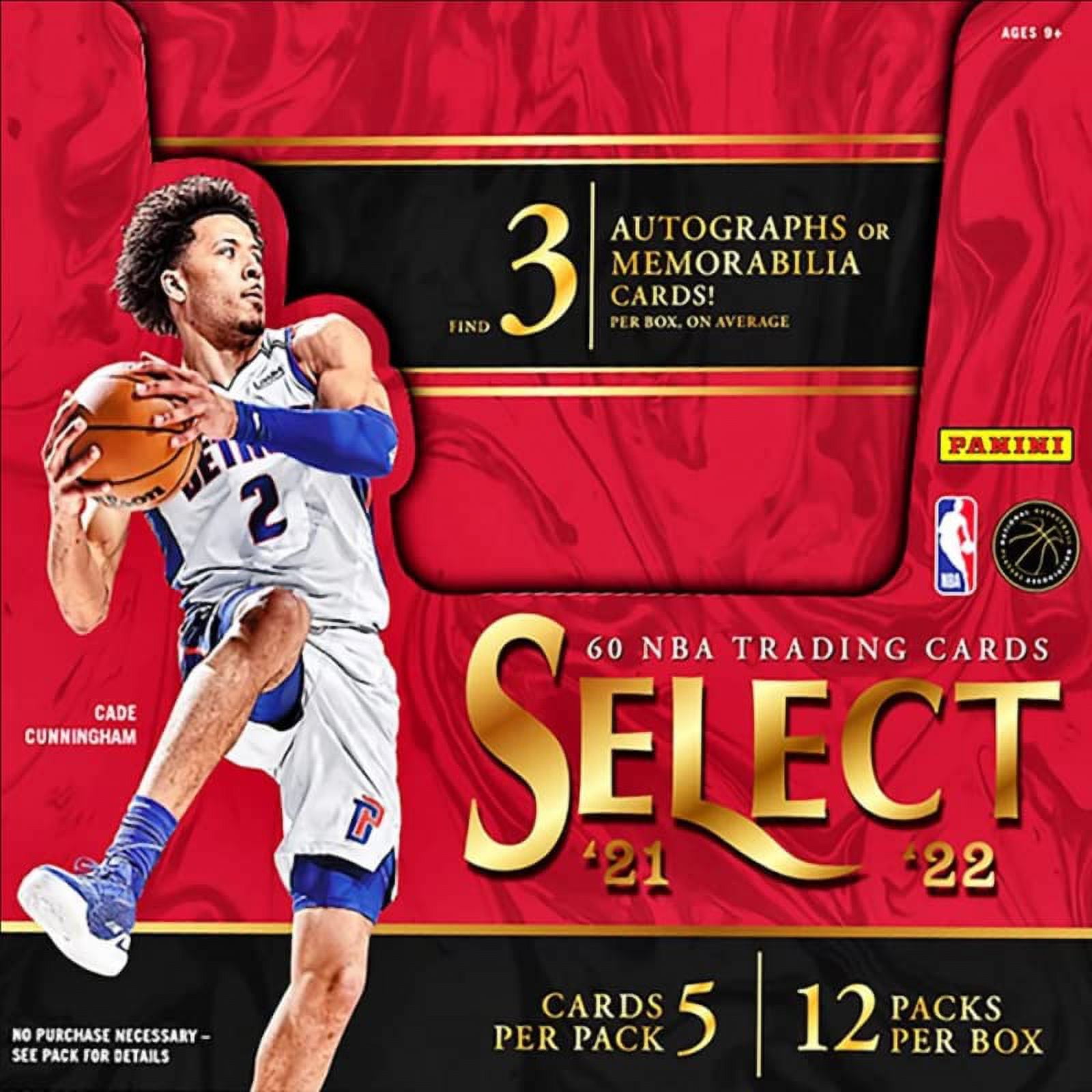 202122 Panini Select Basketball Hobby Box (12 Packs/5 Cards 3 Autos