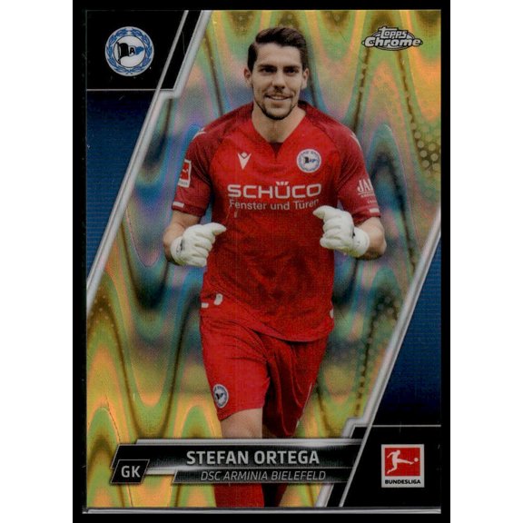 2021-22 Topps Chrome Bundesliga Stefan Ortega #19 Gold RayWave Refractors