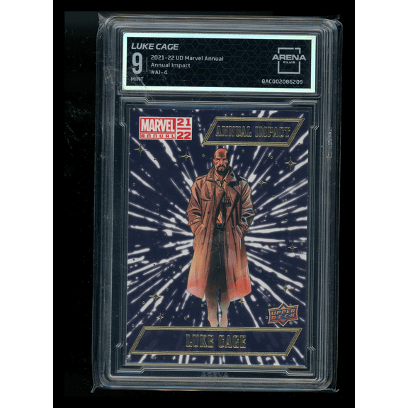 Graded 2021-22 Upper Deck Marvel Annual Impact Luke Cage #AI-4 Arena Club 9 Trading Card