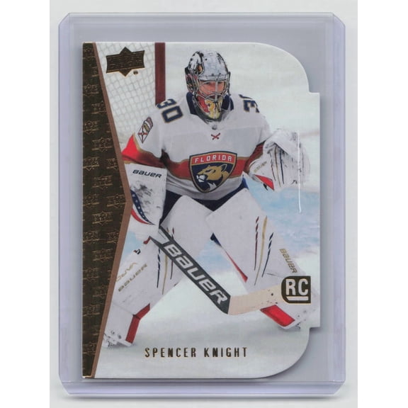 2021-22 Upper Deck Series 1 Hockey Trading Card Rookie Die-Cut Gold RC Spencer Knight RDT-3 Florida Panthers