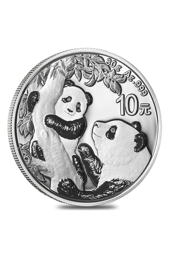 2021 30 Gram Chinese Silver Panda 10 Yuan .999 Fine BU