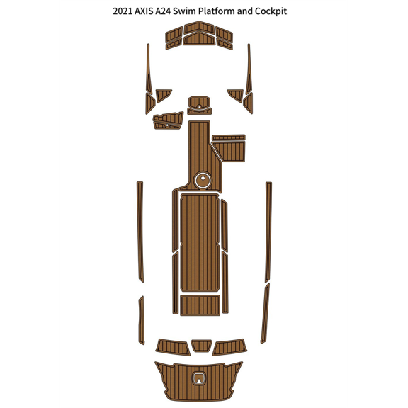 2021 AXIS A24 Swim Platform Cockpit Pad Boat EVA Foam Faux Teak Deck Floor Mat