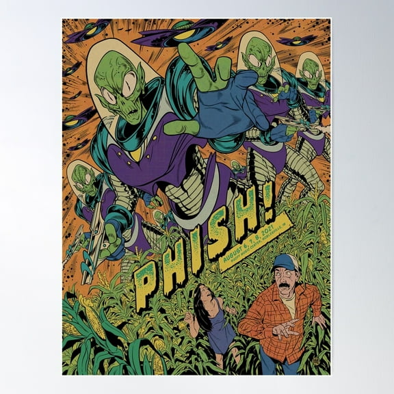 2021 Alien Invasion Poster Poster Wall Art, Modern Wall Decor For Living Room Bedroom, 12x18 UNFRAMED