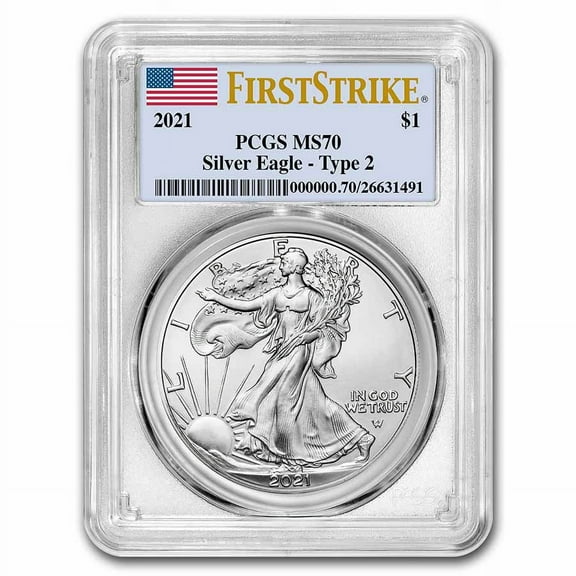 2021 American Silver Eagle (Type 2) MS-70 PCGS (FirstStrike)