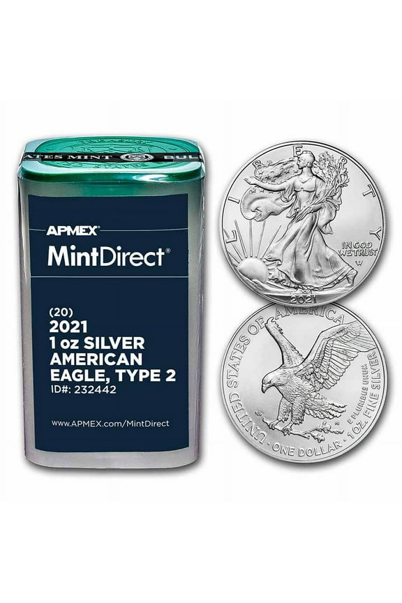 2021 American Silver Eagles (Type 2) (20-Coin MintDirect Tube)