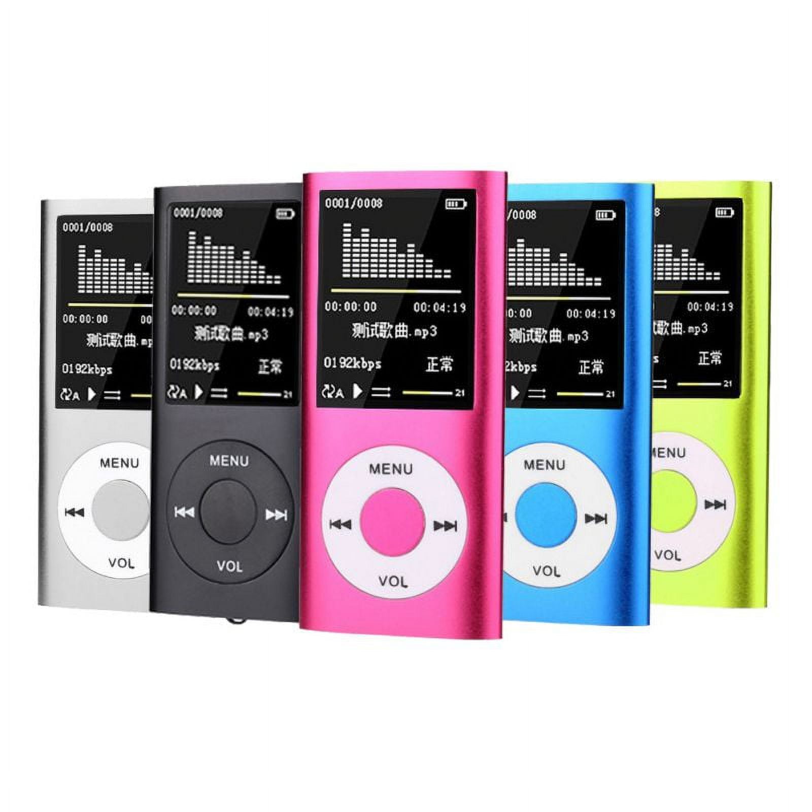 Reproductor MP3 MP4 Bluetooth 5.0 LCD digital ultradelgado Pantalla de 1,77  pulgadas Altavoz HD Radio FM Reproductor de música portátil de alta  fidelidad con tarjeta de memoria 16G