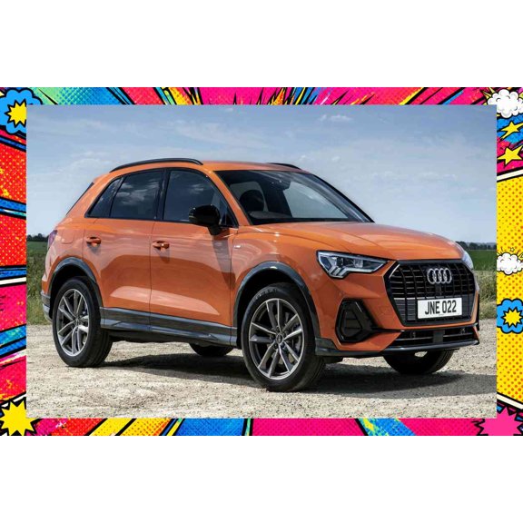 2021 Audi Q3 Black Edition UK - Pop Art Edition | 12x18 Inch Laminated Poster | Vibrant Colors & Stunning Detail Wall Art