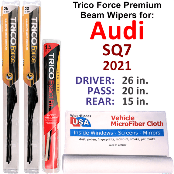 2021 Audi SQ7 Performance Beam Wipers (Set of 3) w/Rear Wiper