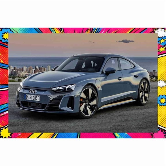 2021 Audi e-tron GT - Pop Art Edition | 20x30 Inch Laminated Poster | Vibrant Colors & Stunning Detail Wall Art