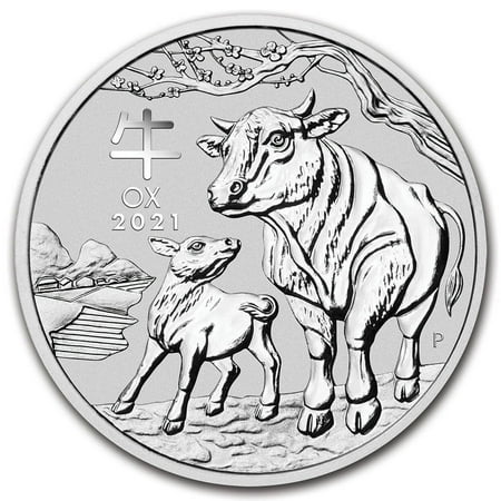 2021 Australia 1/2 oz Silver Lunar Ox BU (Series III)