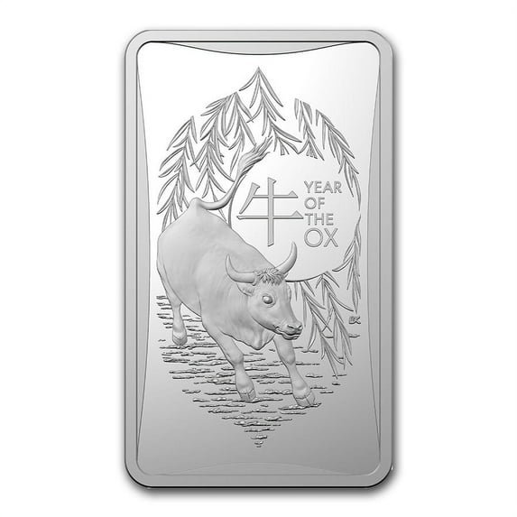 2021 Australia 1/2 oz Silver Lunar Year of the Ox Ingot