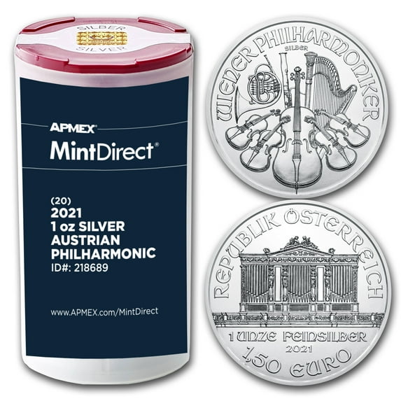 2021 Austria 1 oz Silver Philharmonic (20-Coin MintDirect® Tube)
