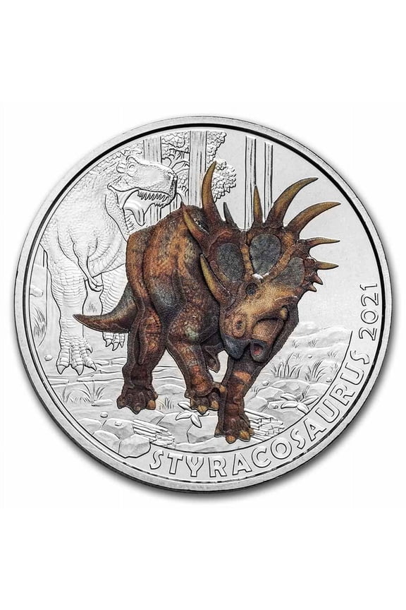 2021 Austria Cupro-Nickel 3 Color Supersaurs (Styracosaurus)