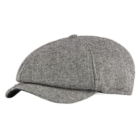 2021 Autumn and Winter New Men's Beret British Retro Octagonal Hat Middle-Aged and Elderly Warm Peaked Cap Men's Fashion